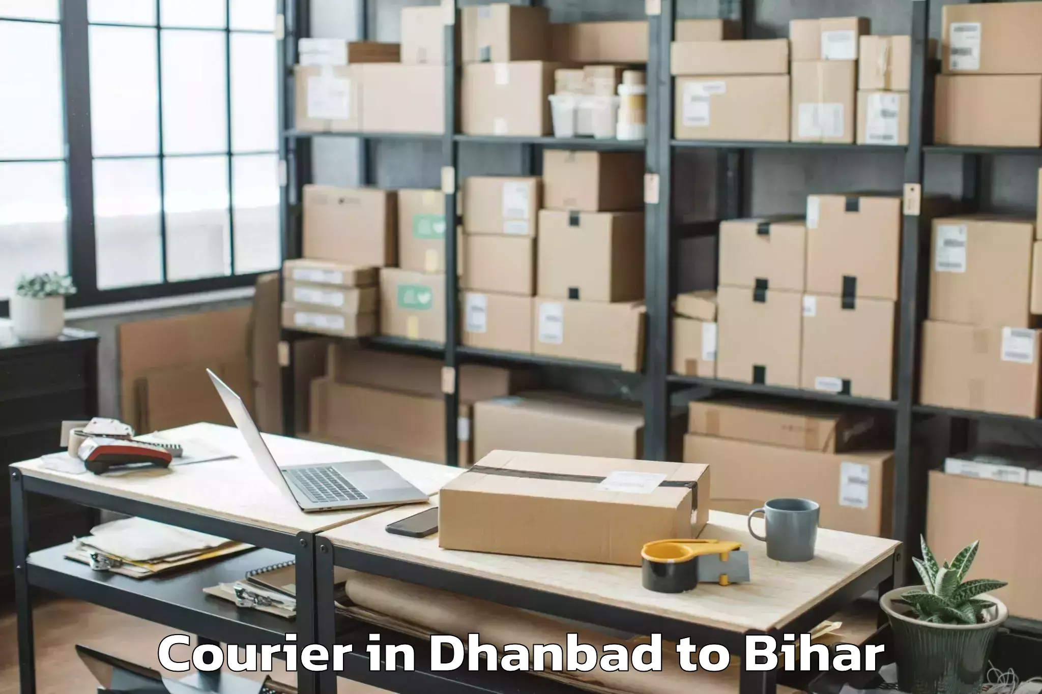 Easy Dhanbad to Maheshkhunt Courier Booking